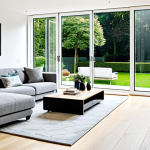 Home 4 자연광을 활용한 리모델링 아이디어 - **
"A bright, airy living room with white walls and light wood flooring, fully clothed family enjoy...