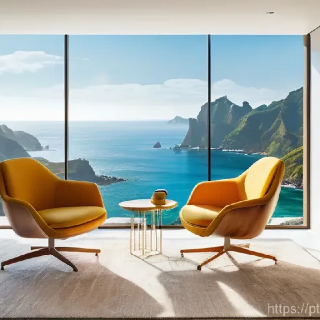 자연광을 고려한 아트워크 배치 방법 - A serene and inviting living room bathed in soft, indirect morning sunlight. On a light-colored wall...