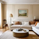 Home 2 자연광을 활용한 작은 공간 인테리어 팁 - **Prompt:** A bright and serene living room in a small Lisbon apartment, meticulously designed to ma...