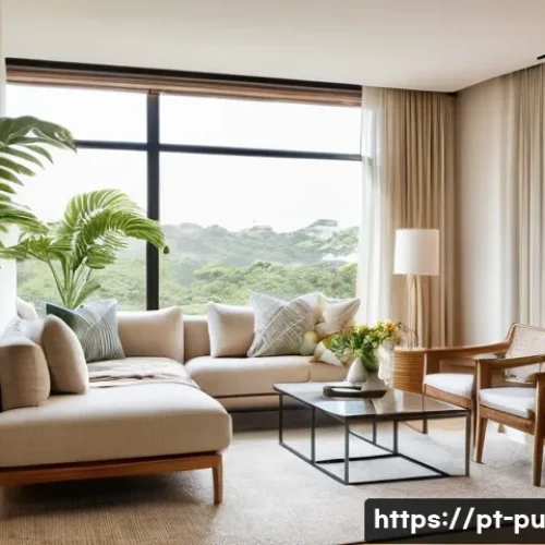 자연광을 고려한 아파트 인테리어 개선 방법 - A modern Brazilian apartment living room bathed in natural light from floor-to-ceiling windows facin...