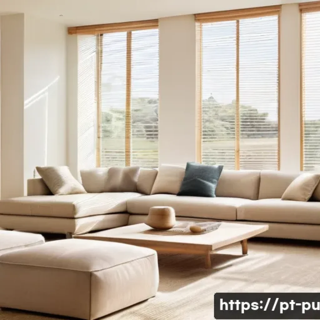 자연광을 통해 집안의 에너지 수명 늘리기 - A bright and modern Brazilian living room designed to maximize natural sunlight, featuring large nor...